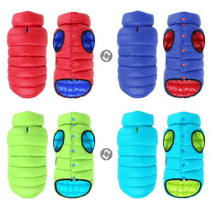 Warm Winter Dog Clothes Vest Reversible Dogs Jacket Coat 3 Layer Thick Pet Clothing Waterproof Outfit for Small Large Dogs Ai-TechWorld 