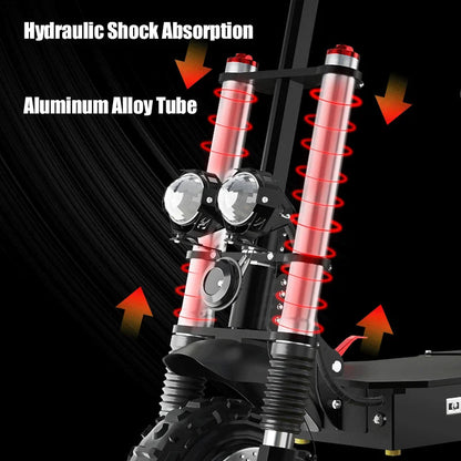 48-72V Electric Scooter for Adults 90KM/H 10-11''Tubeless Off Road Tire Hydraulic / SpringSuspension Foldable Escooter with Seat Ai-TechWorld 