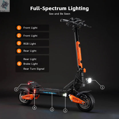 HALO KNIGHT T102 Electric Scooter Foldable 1200W 50KM/H Electric Scooters Cheap 52V 21AH E Scooter 10Inch Escooter for Adults Ai-TechWorld 