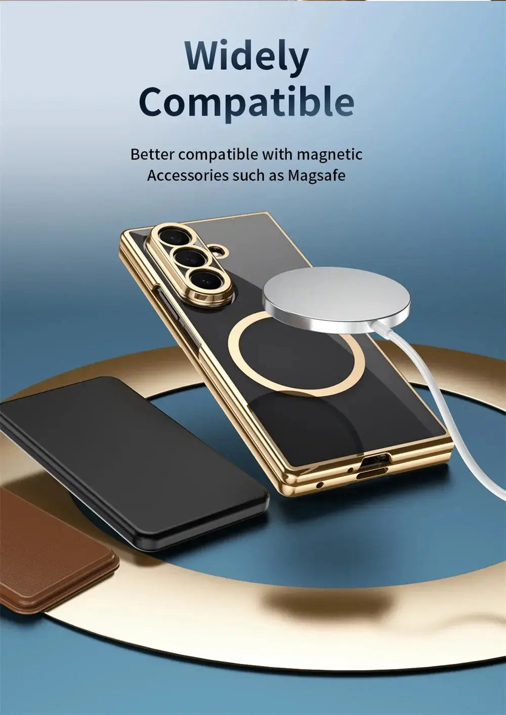 HD Clear Tempered Film Screen Protection Magnetic Phone Case For Samsung Z Fold 7 6 5 zfold 4 3 For Magsafe Wireless Charge Caps Ai-TechWorld 