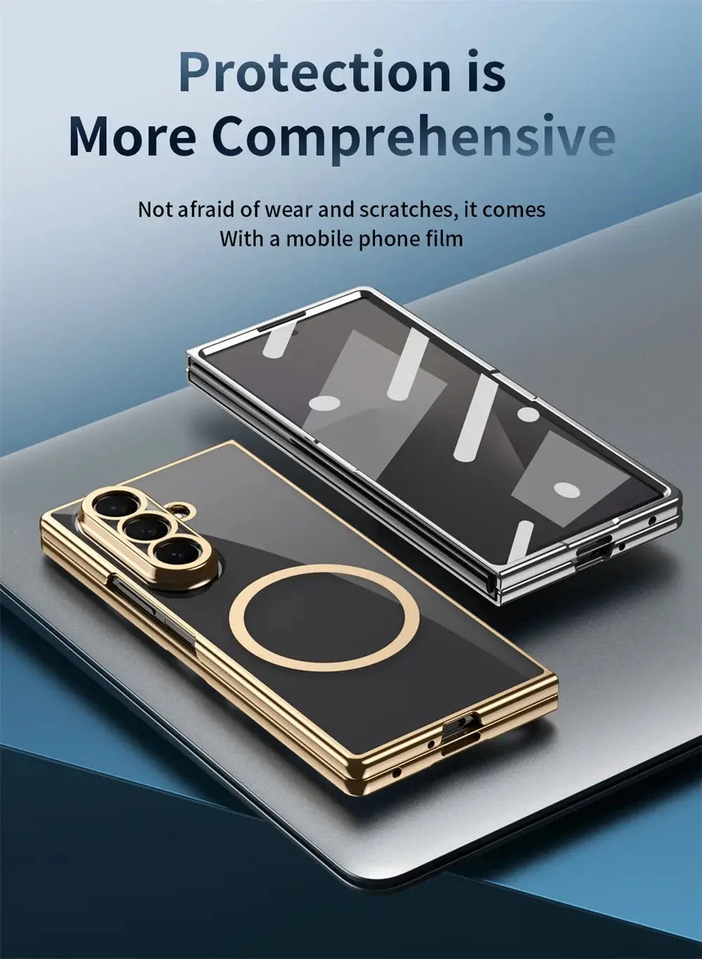 HD Clear Tempered Film Screen Protection Magnetic Phone Case For Samsung Z Fold 7 6 5 zfold 4 3 For Magsafe Wireless Charge Caps Ai-TechWorld 