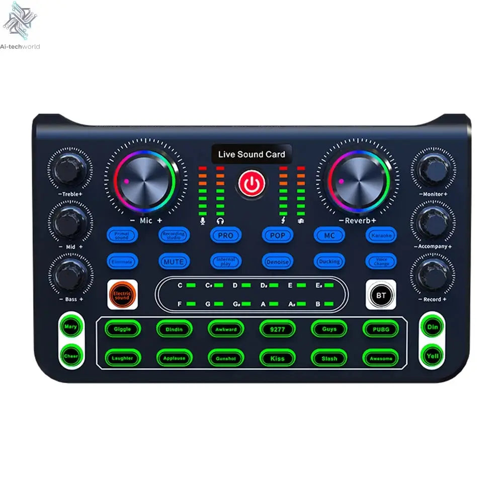 HD X60 Sound Card English Version Professional Sound Cards Audio Mixer For Karaoke Broadcast KTV Singing Live Sound Mixer Ai-TechWorld 
