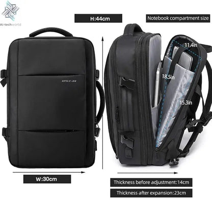 HK Business Backpack for Men Waterproof Anti-Theft 15.6” Laptop Backpack Casual Large Capacity Expandable Travel Bag Short Trip Ai-TechWorld