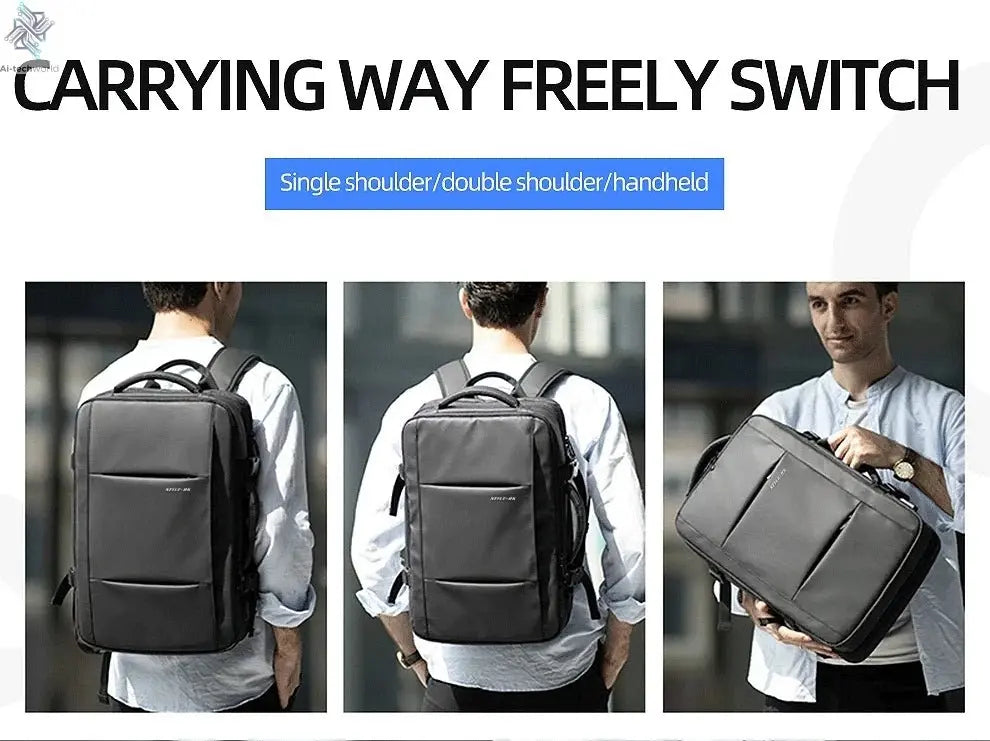 HK Business Backpack for Men Waterproof Anti-Theft 15.6” Laptop Backpack Casual Large Capacity Expandable Travel Bag Short Trip Ai-TechWorld