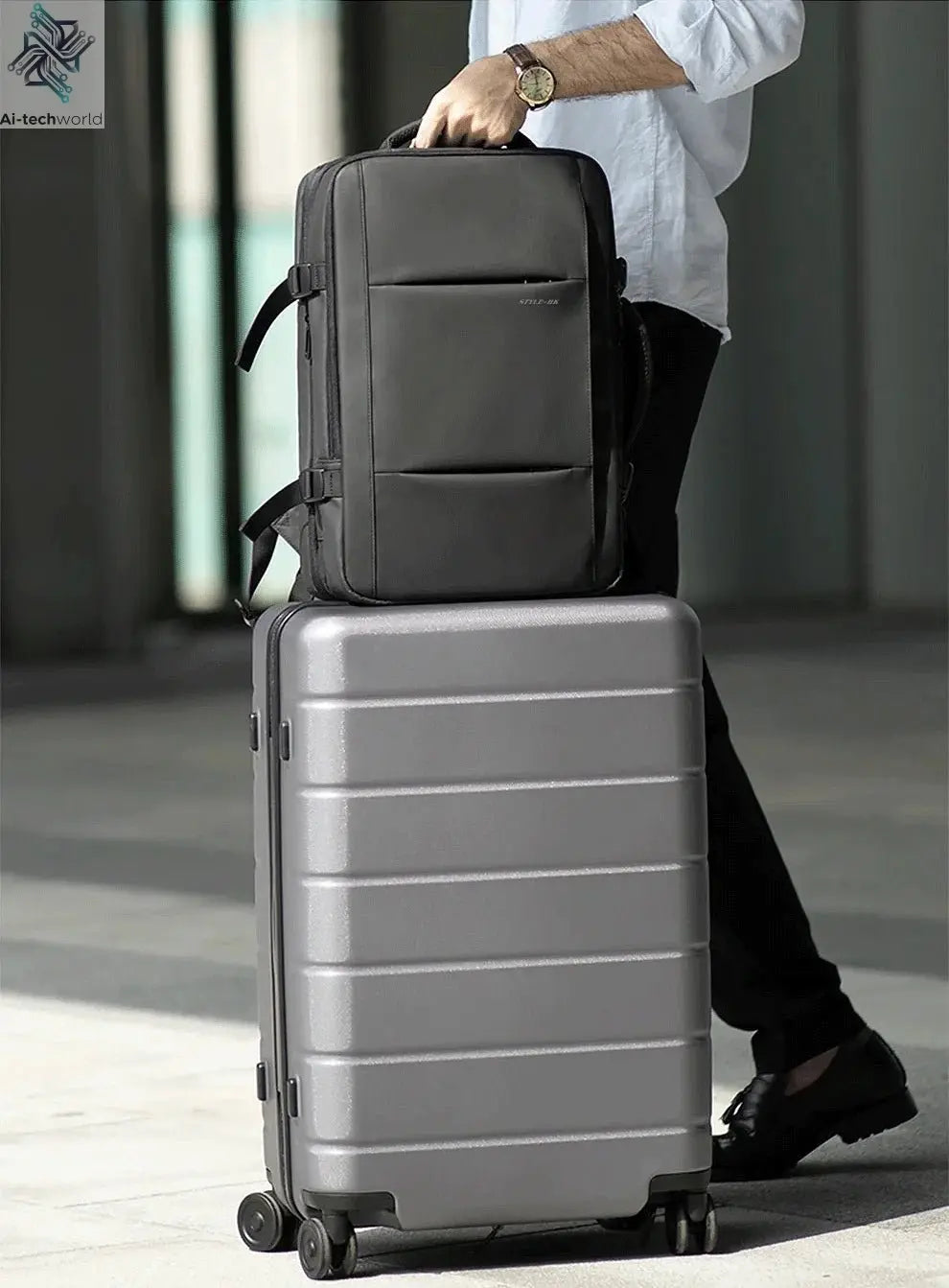 HK Business Backpack for Men Waterproof Anti-Theft 15.6” Laptop Backpack Casual Large Capacity Expandable Travel Bag Short Trip Ai-TechWorld