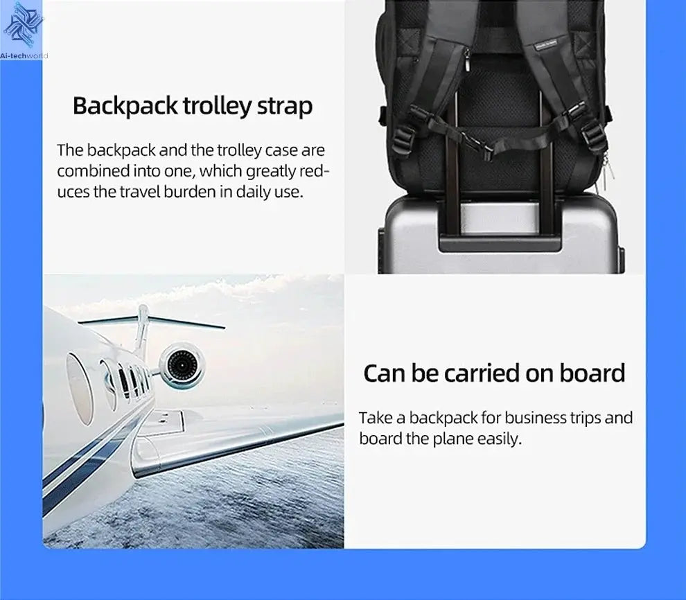 HK Business Backpack for Men Waterproof Anti-Theft 15.6” Laptop Backpack Casual Large Capacity Expandable Travel Bag Short Trip Ai-TechWorld