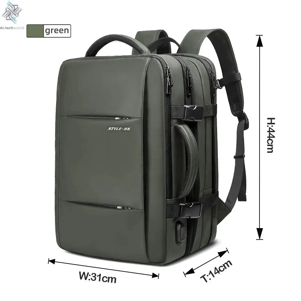 HK Business Backpack for Men Waterproof Anti-Theft 15.6” Laptop Backpack Casual Large Capacity Expandable Travel Bag Short Trip Ai-TechWorld