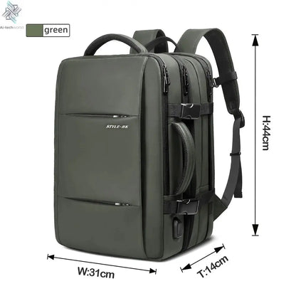 HK Business Backpack for Men Waterproof Anti-Theft 15.6” Laptop Backpack Casual Large Capacity Expandable Travel Bag Short Trip Ai-TechWorld
