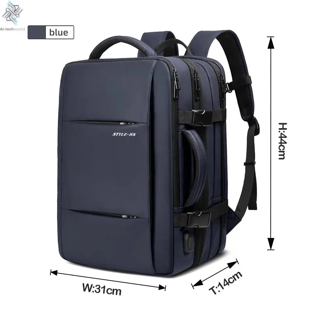 HK Business Backpack for Men Waterproof Anti-Theft 15.6” Laptop Backpack Casual Large Capacity Expandable Travel Bag Short Trip Ai-TechWorld