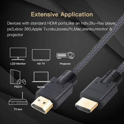 Lungfish Long HDMI-compatible  Cable 1080P 3D for Splitter Switch PS4 LED TV Box xbox Projector Computer Ai-TechWorld   ai-techworld