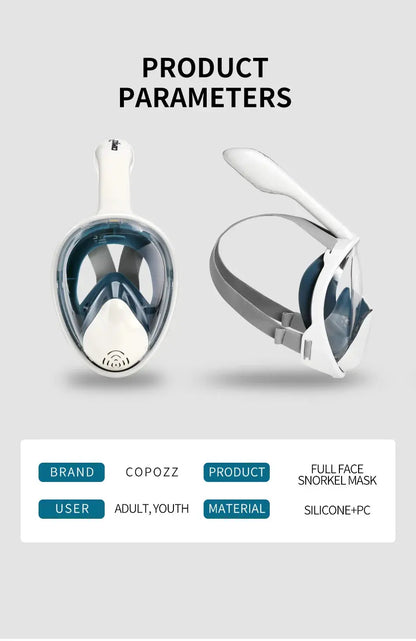 COPOZZ Professional Snorkeling Diving Mask Underwater Scuba Full Face Snorkel Mask Anti Fog Goggles for Adult Swimming Equipment Ai-TechWorld 