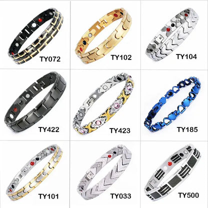 Men's Best Gifts-Fine Jewelry Stainless Steel Magnetic Therapy Energy Bracelet Classic Style for Father's Day and Anniversary Ai-TechWorld 