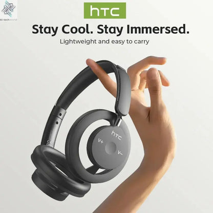 HTC HP06 Bluetooth V6.0 Wireless Open-Ear Headphones Foldable Punchy Bass Headset for PC Laptop phone TV lightweight Hollow Airy Ai-TechWorld 