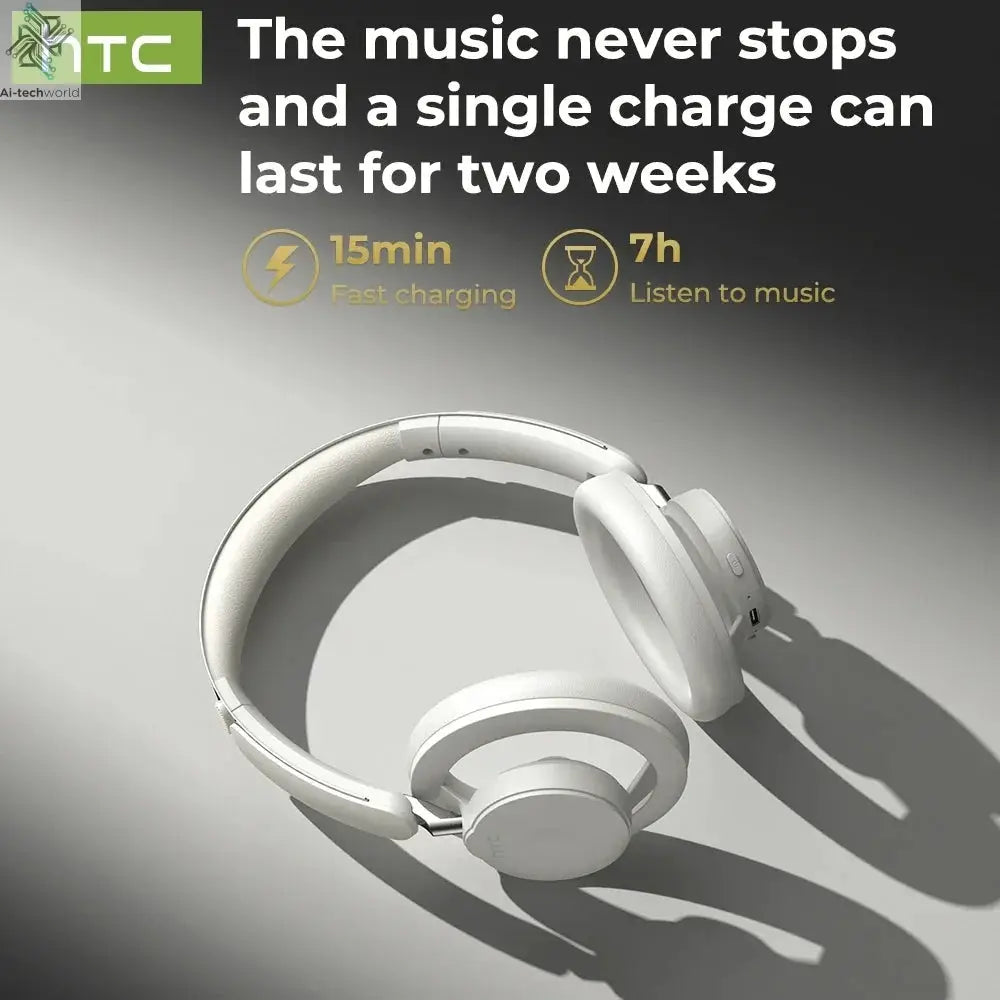 HTC HP06 Bluetooth V6.0 Wireless Open-Ear Headphones Foldable Punchy Bass Headset for PC Laptop phone TV lightweight Hollow Airy Ai-TechWorld 