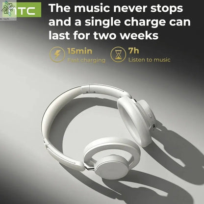 HTC HP06 Bluetooth V6.0 Wireless Open-Ear Headphones Foldable Punchy Bass Headset for PC Laptop phone TV lightweight Hollow Airy Ai-TechWorld 