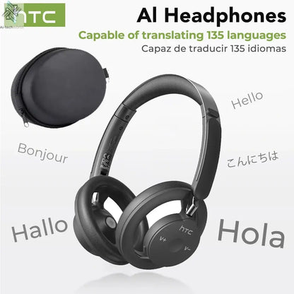 HTC HP06 Bluetooth V6.0 Wireless Open-Ear Headphones Foldable Punchy Bass Headset for PC Laptop phone TV lightweight Hollow Airy Ai-TechWorld 