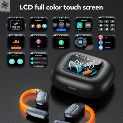 HTC NE27 Wireless Headphones AI Translator Earbuds OWS Sports Bluetooth Earphones Glowing Earhook Customizable Wallpaper Screen Ai-TechWorld 