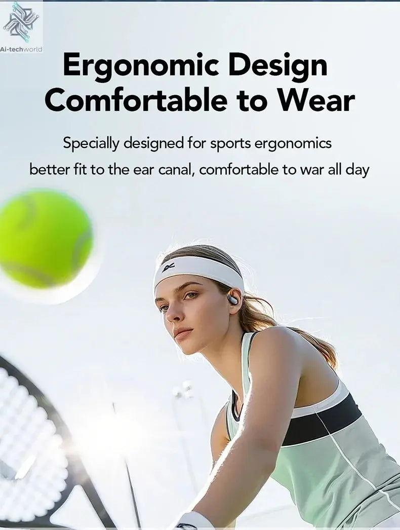 HTC NE27 Wireless Headphones AI Translator Earbuds OWS Sports Bluetooth Earphones Glowing Earhook Customizable Wallpaper Screen Ai-TechWorld 