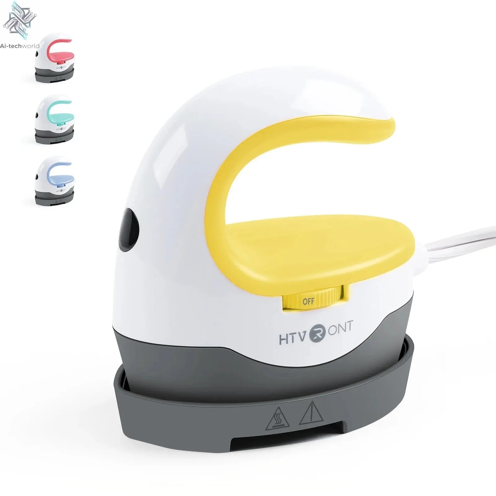 HTVRONT 2nd Gen Portable MINI Heat Press Machine DIY Auto Easy Heating Transfer Iron On HTV for Clothes Bags Shoes Hat T-shirts - Ai - TechWorld