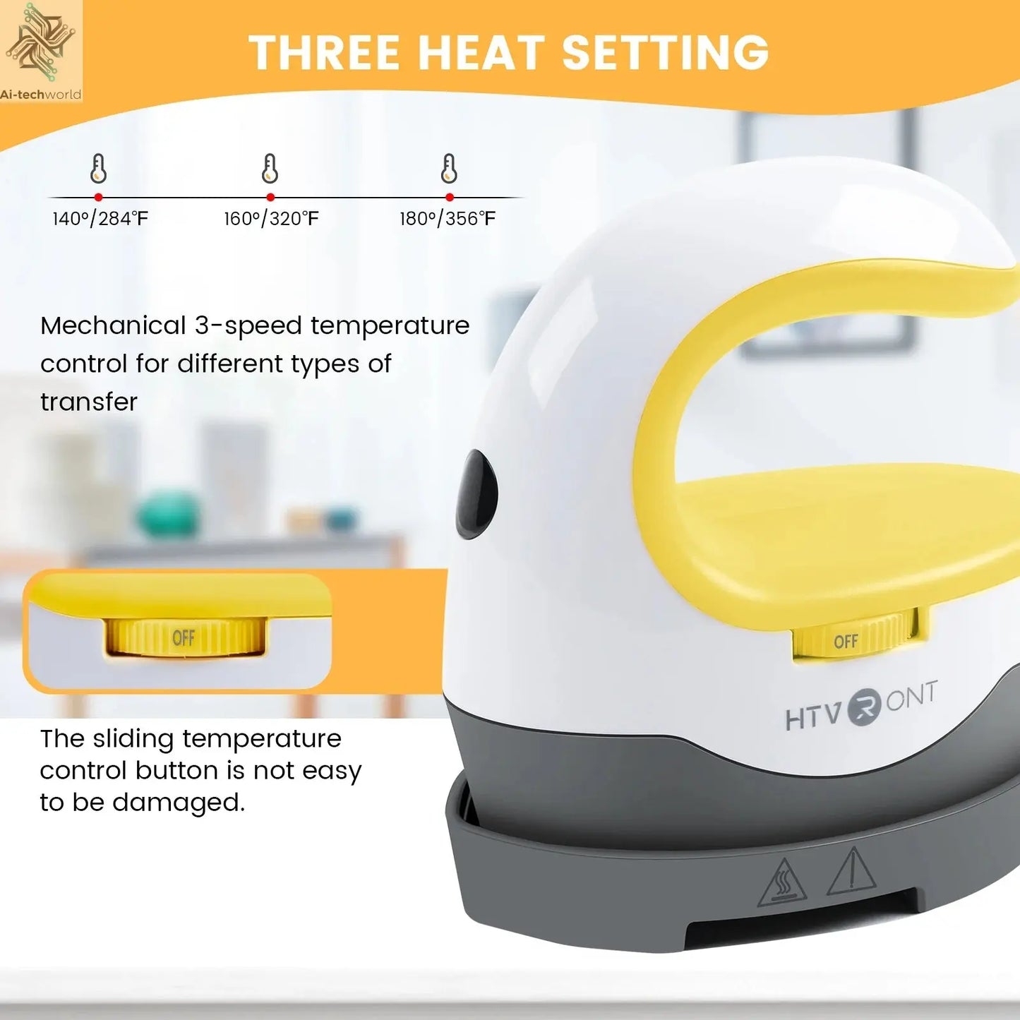 HTVRONT 2nd Gen Portable MINI Heat Press Machine DIY Auto Easy Heating Transfer Iron On HTV for Clothes Bags Shoes Hat T-shirts - Ai - TechWorld