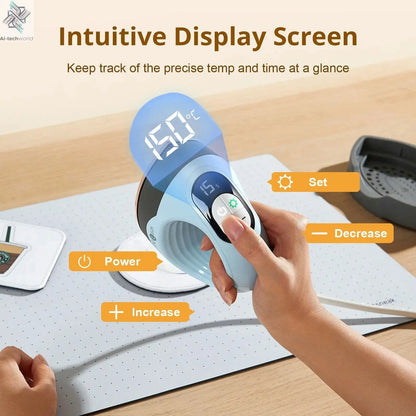 HTVRONT 2nd Gen Portable MINI Heat Press Machine DIY Auto Easy Heating Transfer Iron On HTV for Clothes Bags Shoes Hat T-shirts - Ai - TechWorld