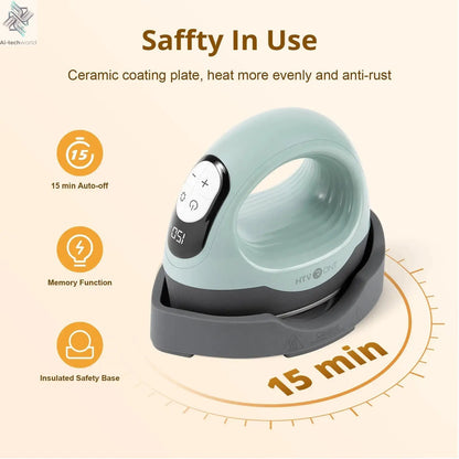 HTVRONT 2nd Gen Portable MINI Heat Press Machine DIY Auto Easy Heating Transfer Iron On HTV for Clothes Bags Shoes Hat T-shirts - Ai - TechWorld