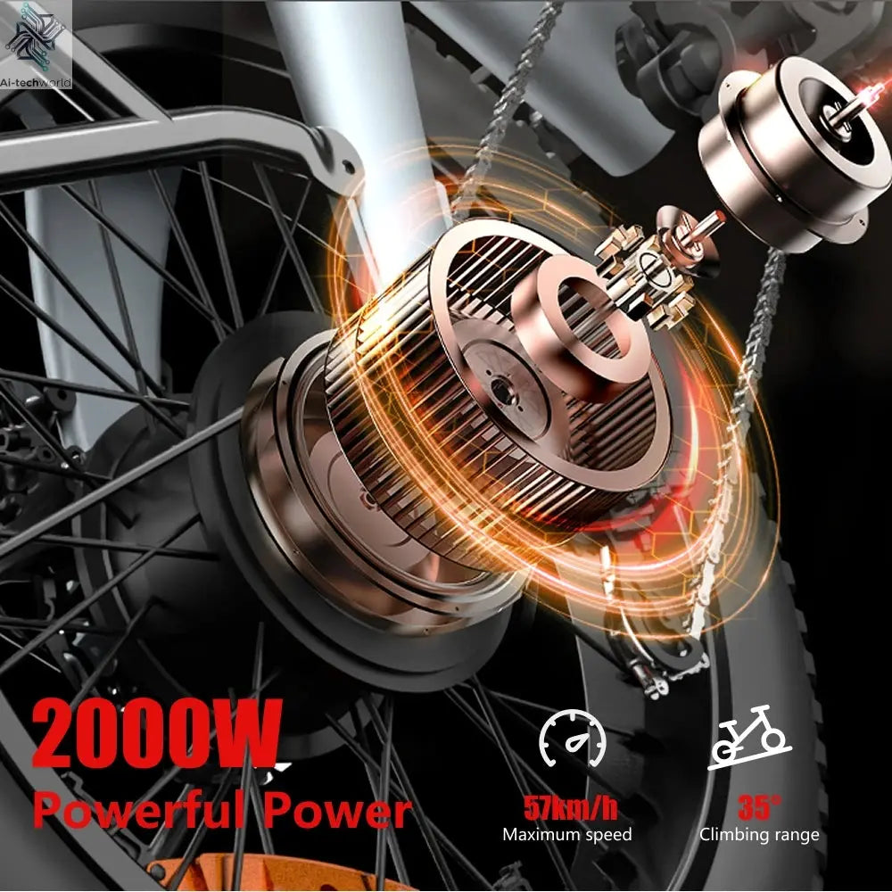 HUANCI Q3 Mountain Electric bicycle 2000W Adult electric bike 48V 20AH  City e bike Off-Road ebike Ai-TechWorld 