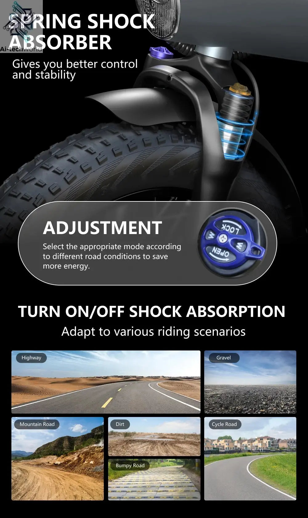 HUANCI Q3 Mountain Electric bicycle 2000W Adult electric bike 48V 20AH  City e bike Off-Road ebike Ai-TechWorld 