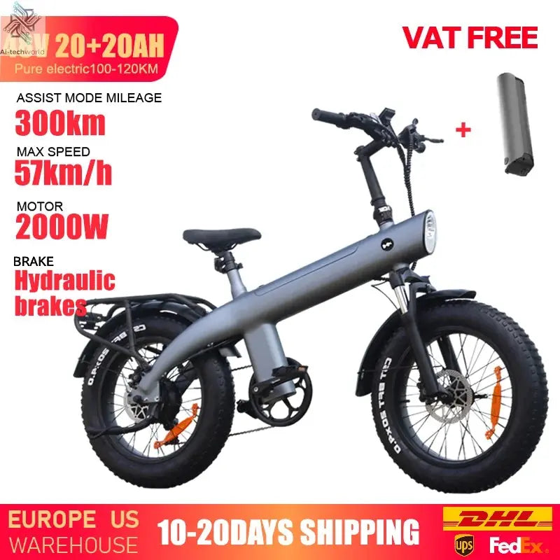 HUANCI Q3 Mountain Electric bicycle 2000W Adult electric bike 48V 20AH  City e bike Off-Road ebike Ai-TechWorld 