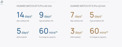 HUAWEI Watch GT 5 46mm Smartwatch, up to 14 Days Battery Life, All New Running and Cycling Sports Smart Watch, Sharp Edged Desig Ai-TechWorld 