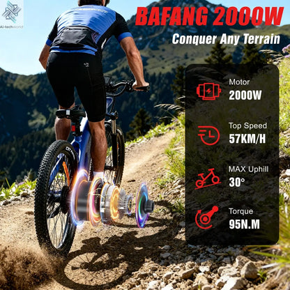 HX Q5 e bike 2000W adult Electric Bike 57KM/H 48V 20AH 27.5 Inch Off-Road Tire electric bicycle City E bikes mountain ebike Ai-TechWorld 