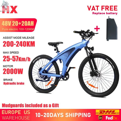 HX Q5 e bike 2000W adult Electric Bike 57KM/H 48V 20AH 27.5 Inch Off-Road Tire electric bicycle City E bikes mountain ebike Ai-TechWorld 