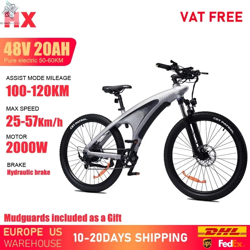 HX Q5 e bike 2000W adult Electric Bike 57KM/H 48V 20AH 27.5 Inch Off-Road Tire electric bicycle City E bikes mountain ebike Ai-TechWorld 