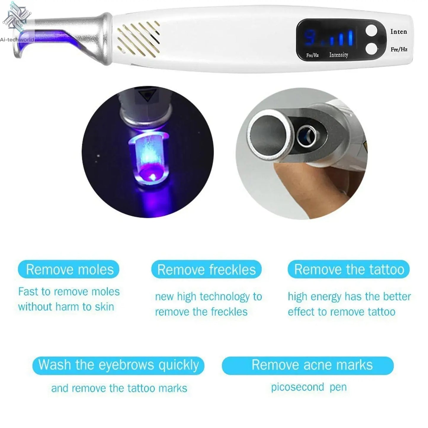 Handheld Picosecond Laser Pen Tattoo Scar Freckle Removal Machine Skin Beauty Device - Ai - TechWorld
