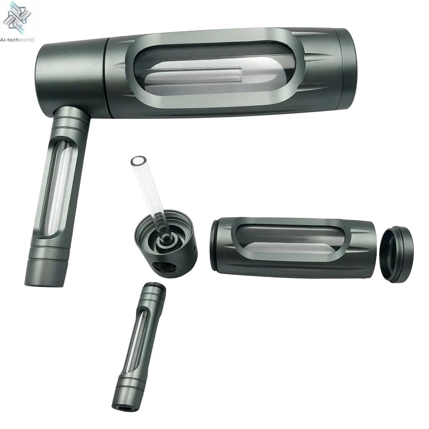 Handheld Smoking Pipe Grass Hookah Set with Dry Burning Glass Tobacco Bowl Cigarette Filters Shisha Pipes Smoke Accessories Ai-TechWorld 