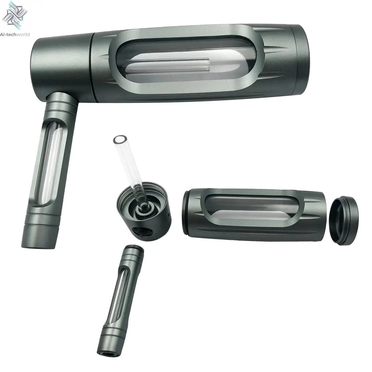 Handheld Smoking Pipe Grass Hookah Set with Dry Burning Glass Tobacco Bowl Cigarette Filters Shisha Pipes Smoke Accessories Ai-TechWorld 