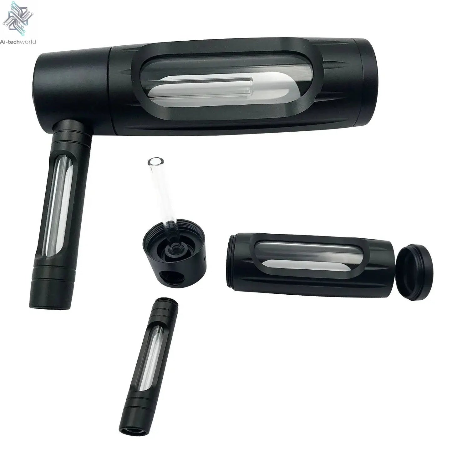 Handheld Smoking Pipe Grass Hookah Set with Dry Burning Glass Tobacco Bowl Cigarette Filters Shisha Pipes Smoke Accessories Ai-TechWorld 