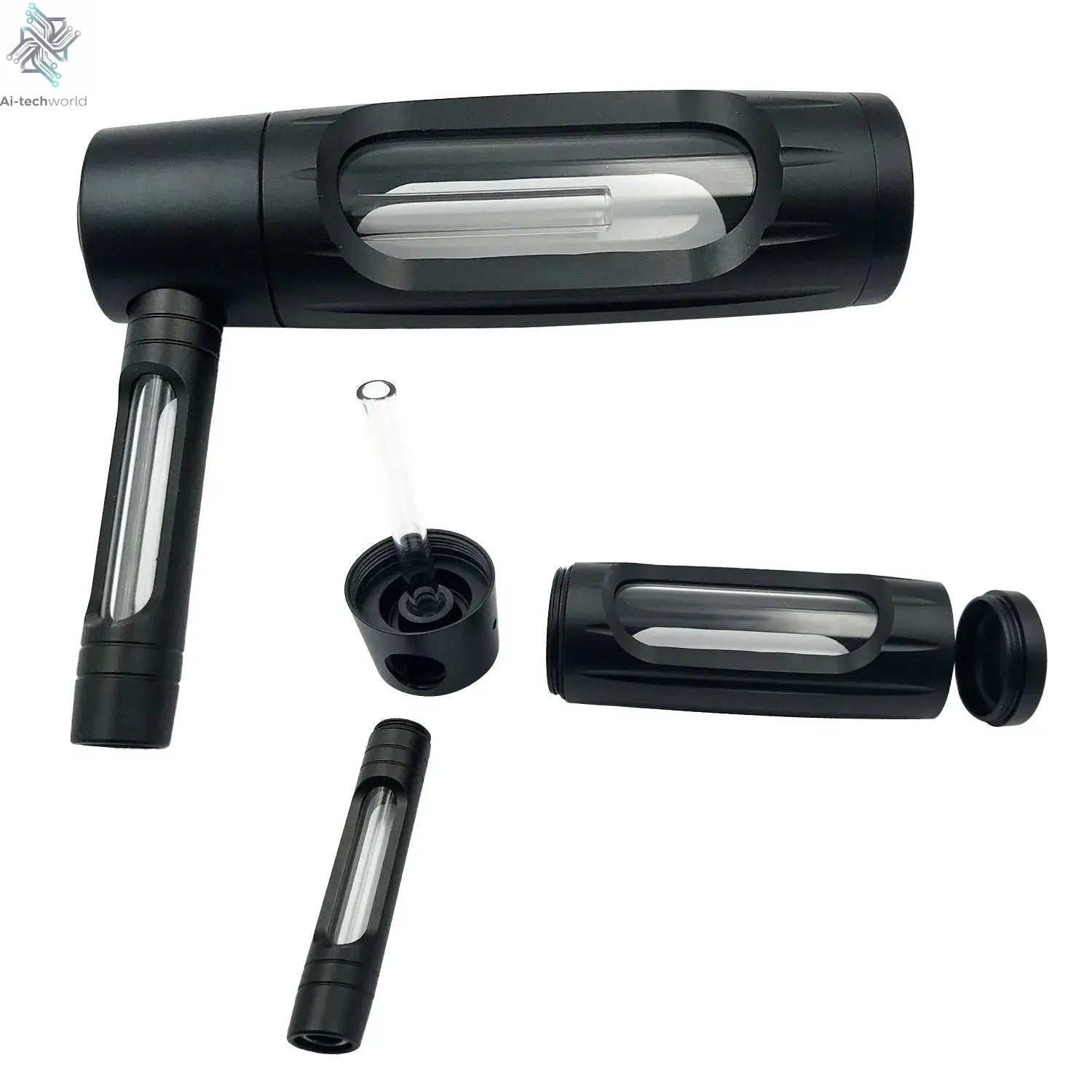 Handheld Smoking Pipe Grass Hookah Set with Dry Burning Glass Tobacco Bowl Cigarette Filters Shisha Pipes Smoke Accessories Ai-TechWorld 