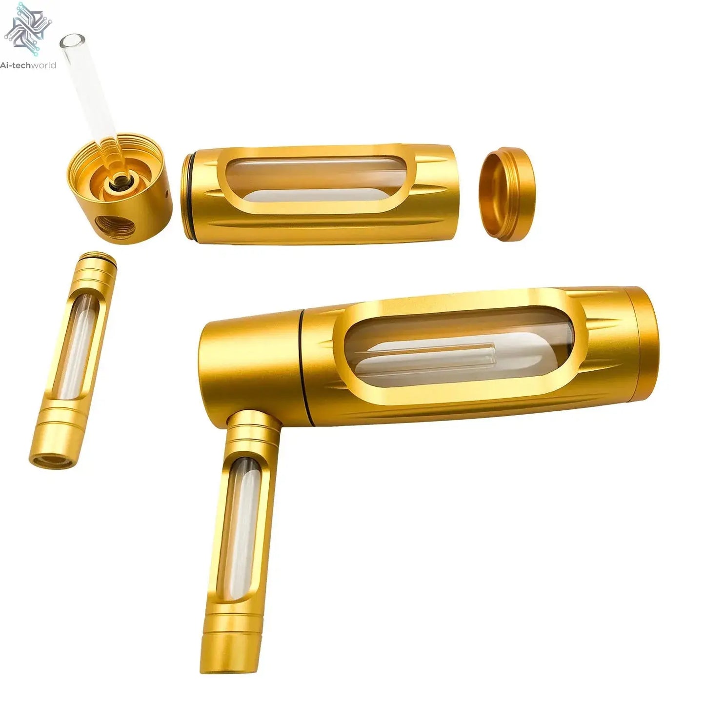 Handheld Smoking Pipe Grass Hookah Set with Dry Burning Glass Tobacco Bowl Cigarette Filters Shisha Pipes Smoke Accessories Ai-TechWorld 