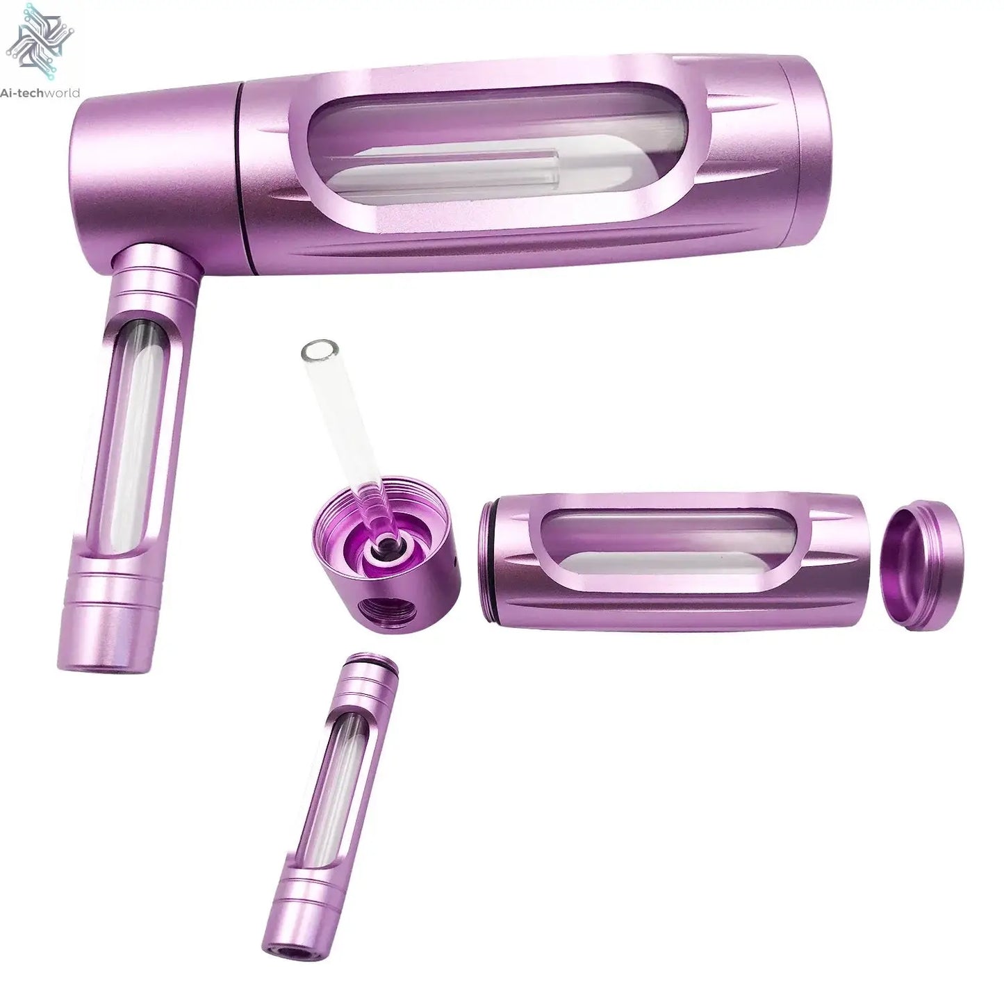 Handheld Smoking Pipe Grass Hookah Set with Dry Burning Glass Tobacco Bowl Cigarette Filters Shisha Pipes Smoke Accessories Ai-TechWorld 