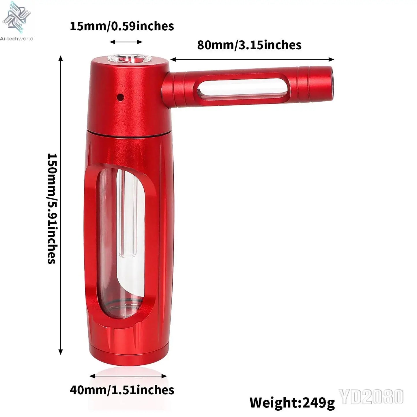 Handheld Smoking Pipe Grass Hookah Set with Dry Burning Glass Tobacco Bowl Cigarette Filters Shisha Pipes Smoke Accessories Ai-TechWorld 