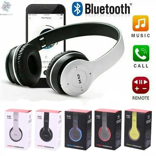 Handsfree Wireless Headphones Noise Canceling Headphone Earphone P47 headset Bluetooth Head Phone for iPhone Huawei Samsung S22 Ai-TechWorld 
