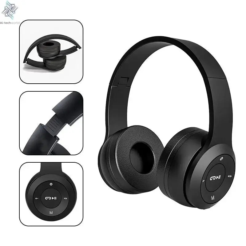 Handsfree Wireless Headphones Noise Canceling Headphone Earphone P47 headset Bluetooth Head Phone for iPhone Huawei Samsung S22 Ai-TechWorld 