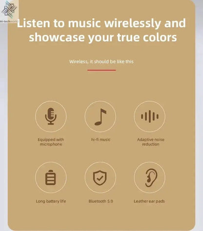 Handsfree Wireless Headphones Noise Canceling Headphone Earphone P47 headset Bluetooth Head Phone for iPhone Huawei Samsung S22 Ai-TechWorld 