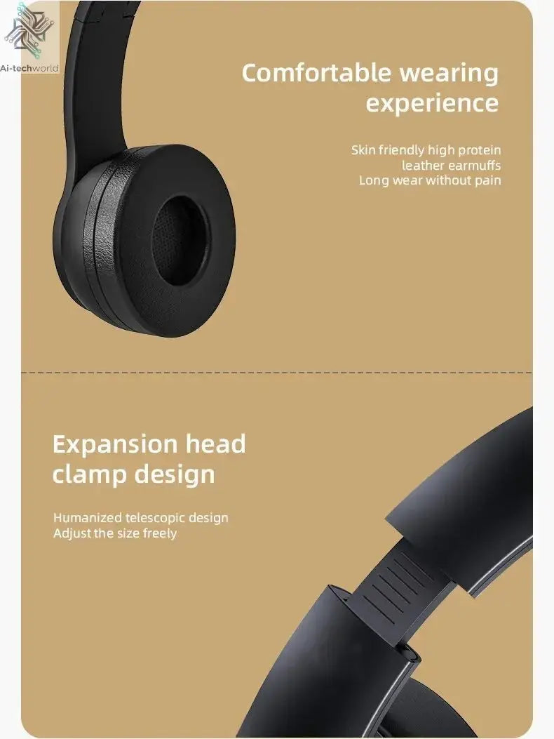 Handsfree Wireless Headphones Noise Canceling Headphone Earphone P47 headset Bluetooth Head Phone for iPhone Huawei Samsung S22 Ai-TechWorld 