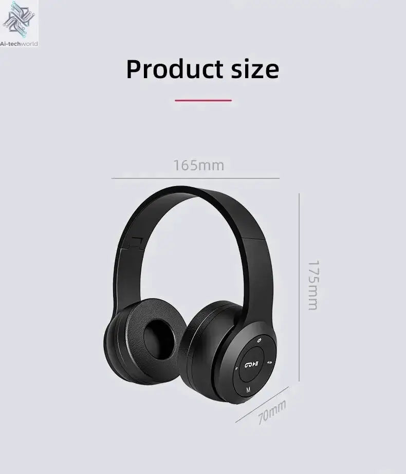 Handsfree Wireless Headphones Noise Canceling Headphone Earphone P47 headset Bluetooth Head Phone for iPhone Huawei Samsung S22 Ai-TechWorld 