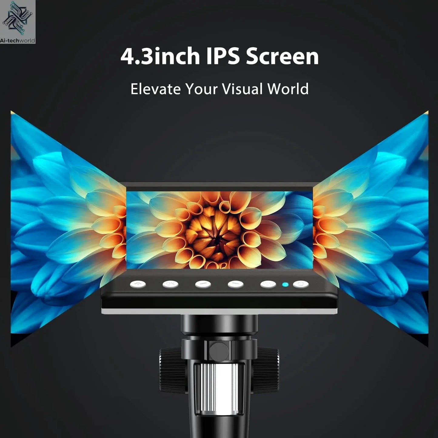Hayve 4.3'' Digital Microscope 1000X Coin Microscope 1080P Video Microscope for Adult Soldering Microscope With 8 LEDs , PC View Ai-TechWorld 