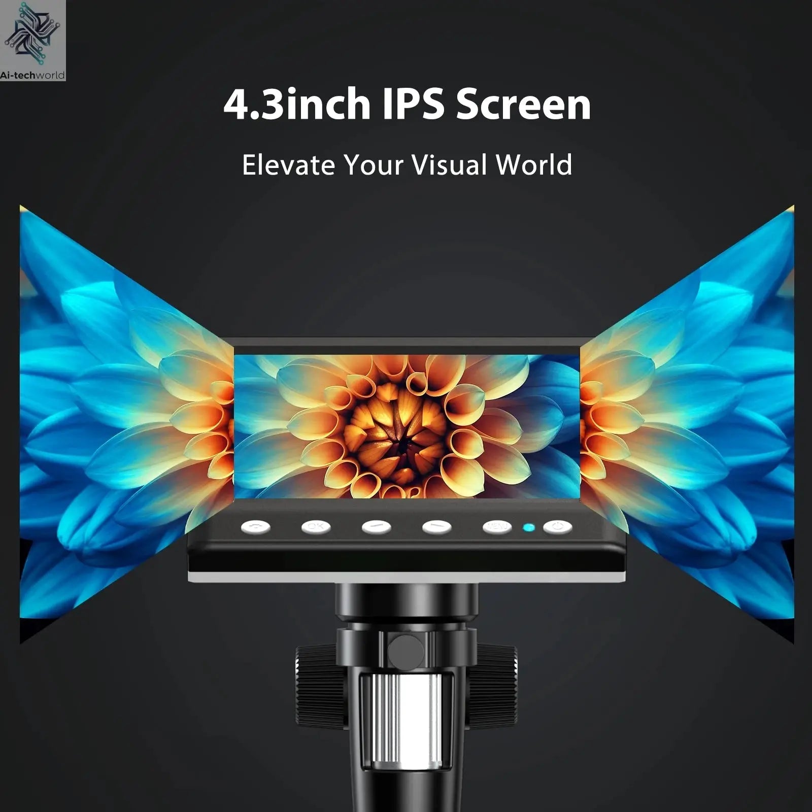 Hayve 4.3'' Digital Microscope 1000X Coin Microscope 1080P Video Microscope for Adult Soldering Microscope With 8 LEDs , PC View Ai-TechWorld 