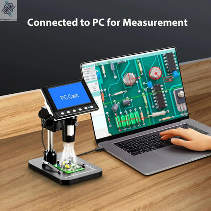 Hayve 4.3'' Digital Microscope 1000X Coin Microscope 1080P Video Microscope for Adult Soldering Microscope With 8 LEDs , PC View Ai-TechWorld 