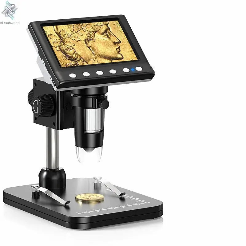 Hayve 4.3'' Digital Microscope 1000X Coin Microscope 1080P Video Microscope for Adult Soldering Microscope With 8 LEDs , PC View Ai-TechWorld 